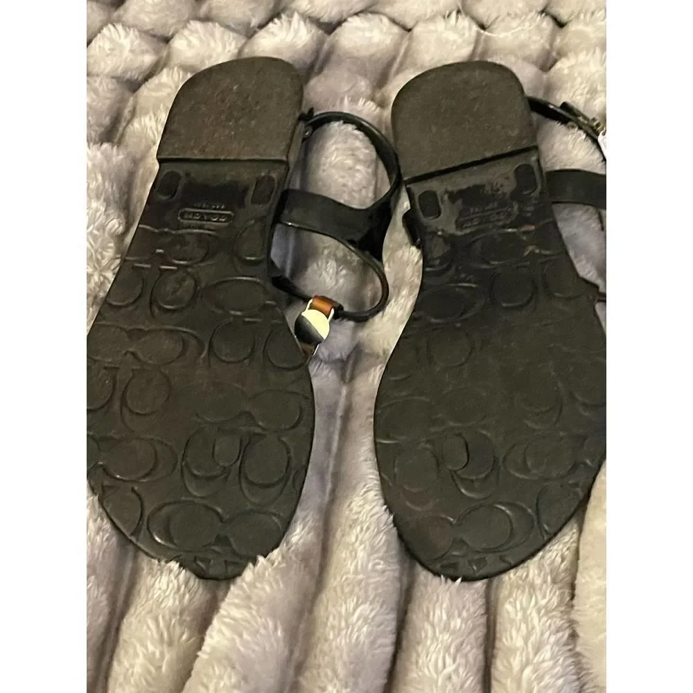 Sz 8 coach piccadilly black jelly sandals/shoes